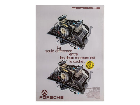 Early 1970's Porsche/VW Engine Exchange Advertising Poster