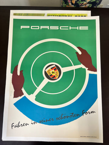 Porsche 356 A Steering Wheel Poster