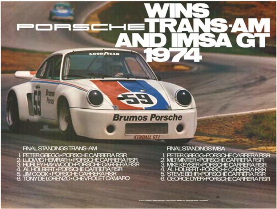 1974 Porsche Trans-Am & IMSA GT Championship Poster