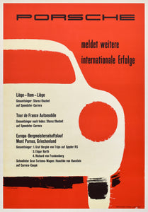 1957 Porsche Poster - Meldet Weitere Internationale Erfolge"